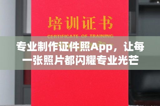 嘉陵专业制作证件照App，让每一张照片都闪耀专业光芒
