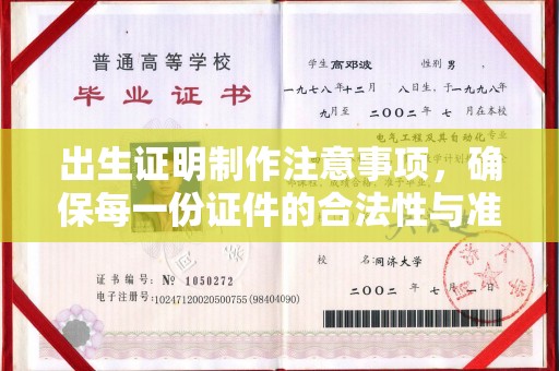 嘉陵出生证明制作注意事项，确保每一份证件的合法性与准确性