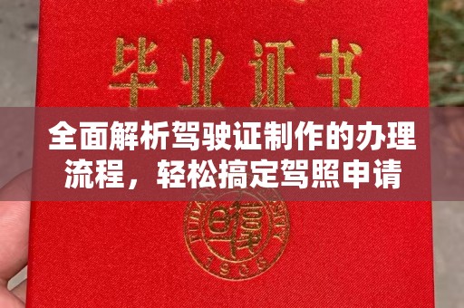 嘉陵全面解析驾驶证制作的办理流程，轻松搞定驾照申请