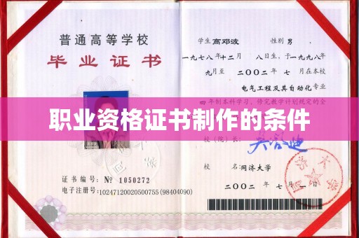 嘉陵职业资格证书制作的条件