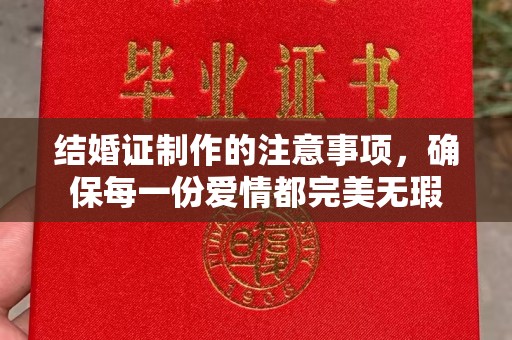嘉陵结婚证制作的注意事项，确保每一份爱情都完美无瑕