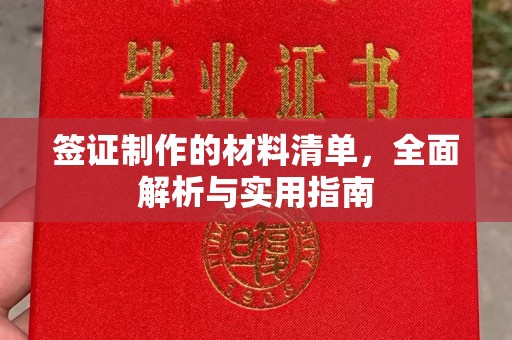 嘉陵签证制作的材料清单，全面解析与实用指南